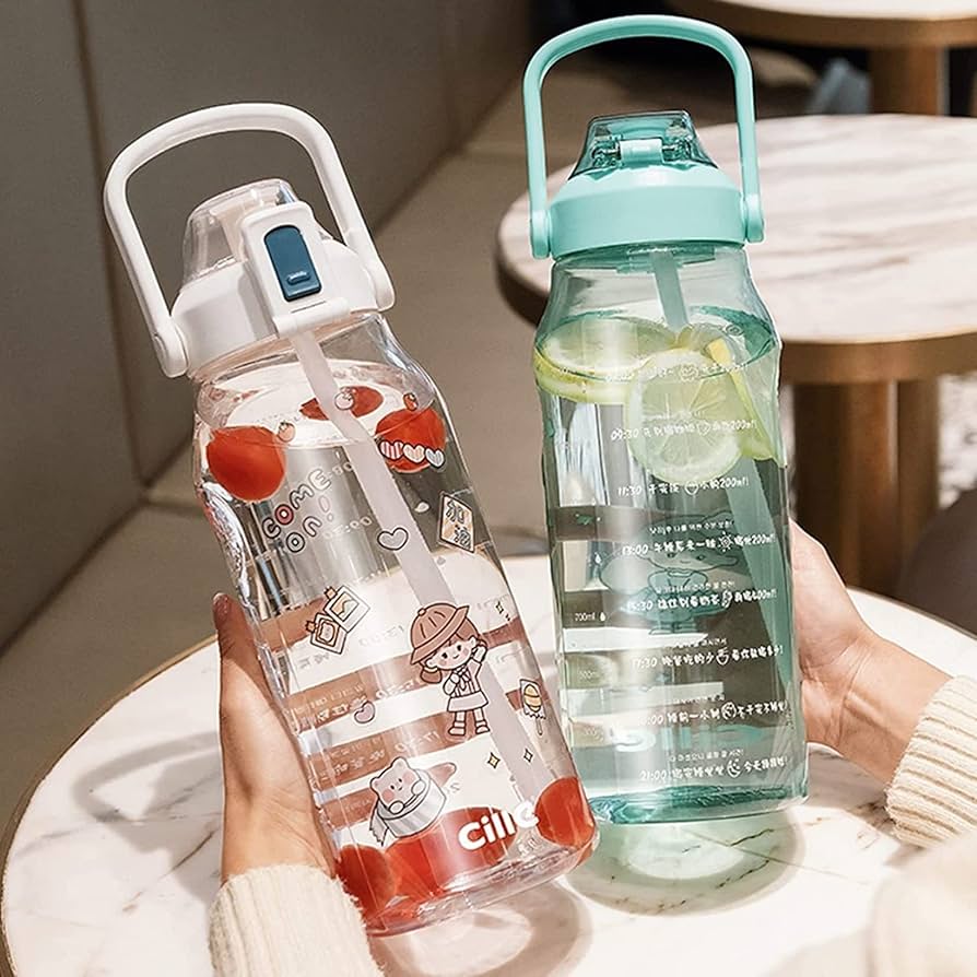Amazon.co.jp: スポーツボトル 水筒 1500ml クリアボトル 可愛い